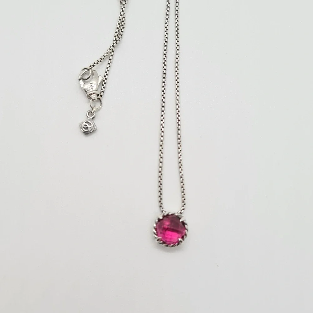 David Yurman Pink turmaline Necklace with sterling silver - Picture 5 of 6